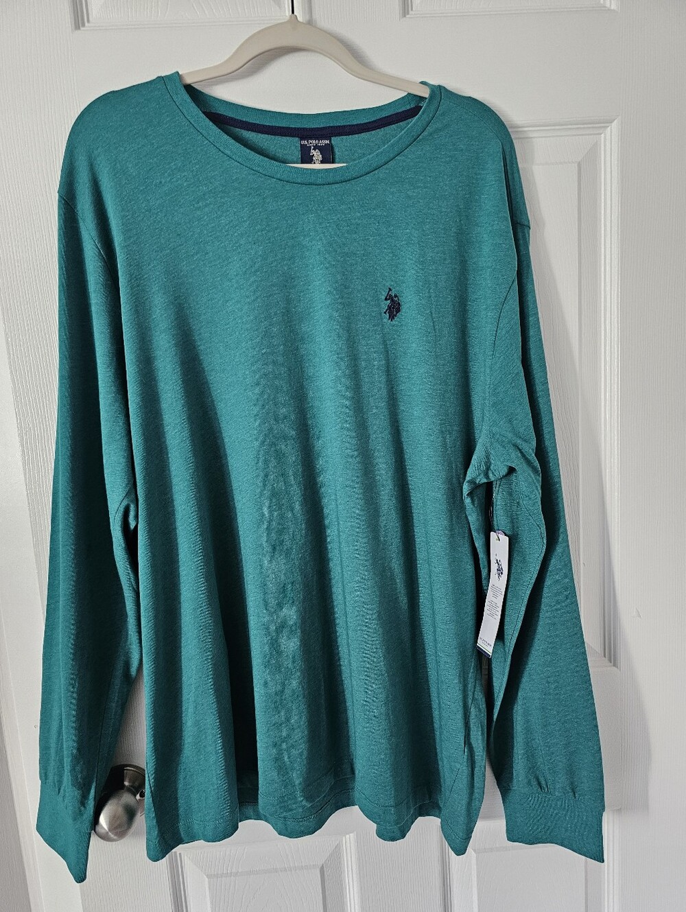 U.S. Polo Assn. Long Sleeve Crewneck Shirt in Teal Green